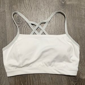 NWOT White Gray Athletic Works Sports Bra